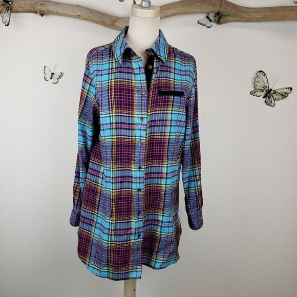 Soft surroundings Highland plaid top 27100 - Picture 2 of 7